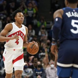 Scottie Barnes on Team Rookies for the NBA All Star Skills Challenge