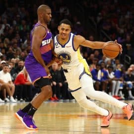 Golden State Warriors guard Jordan Poole Phoenix Suns Chris Paul