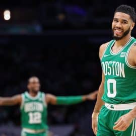 Boston Celtics forward Jayson Tatum (0)