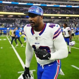Von Miller runs of the field.
