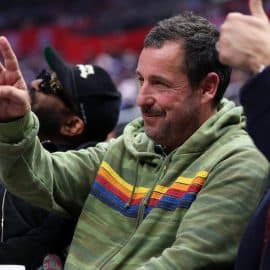 Actor Adam Sandler attends the NBA game.