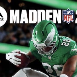 Saquon Barkley leaps on the cover of Madden NFL 26.