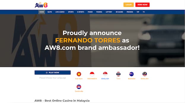 AW8 online gambling site in Malaysia