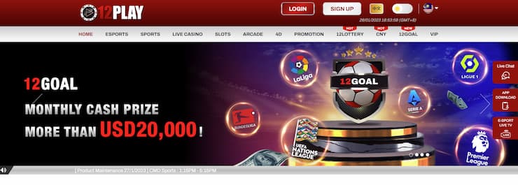 12Play - one of the biggest and best casinos and sportsbooks for Malaysia
