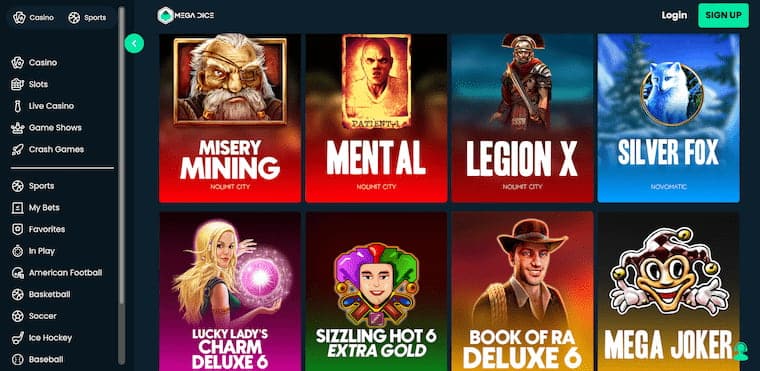 Slots at Mega Dice