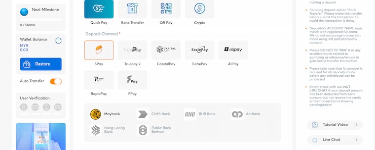 Deposit With e-Wallet Step 4
